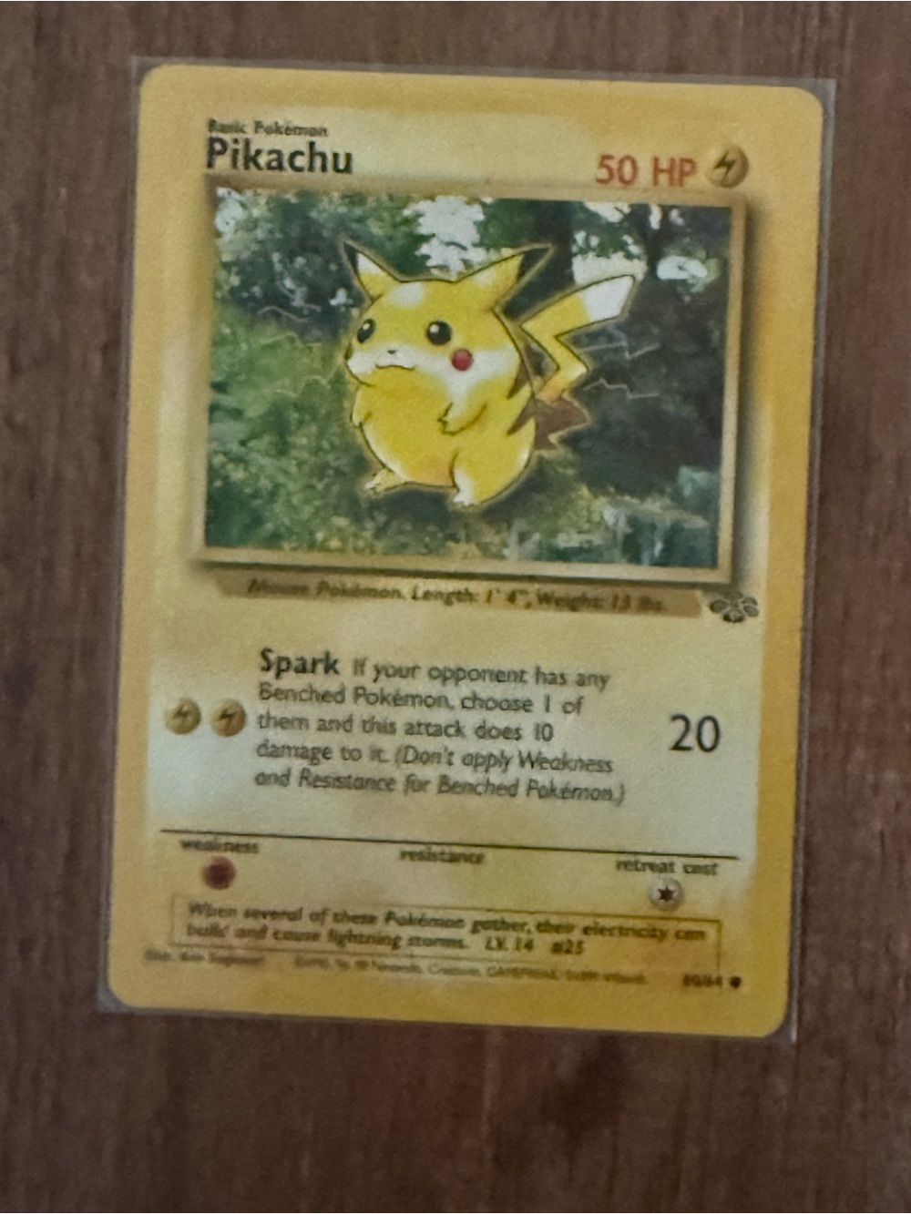 Pikachu 60/64 Jungle Regular WOTC Unlimited Basic Vintage Pokemon TCG Red Cheeks